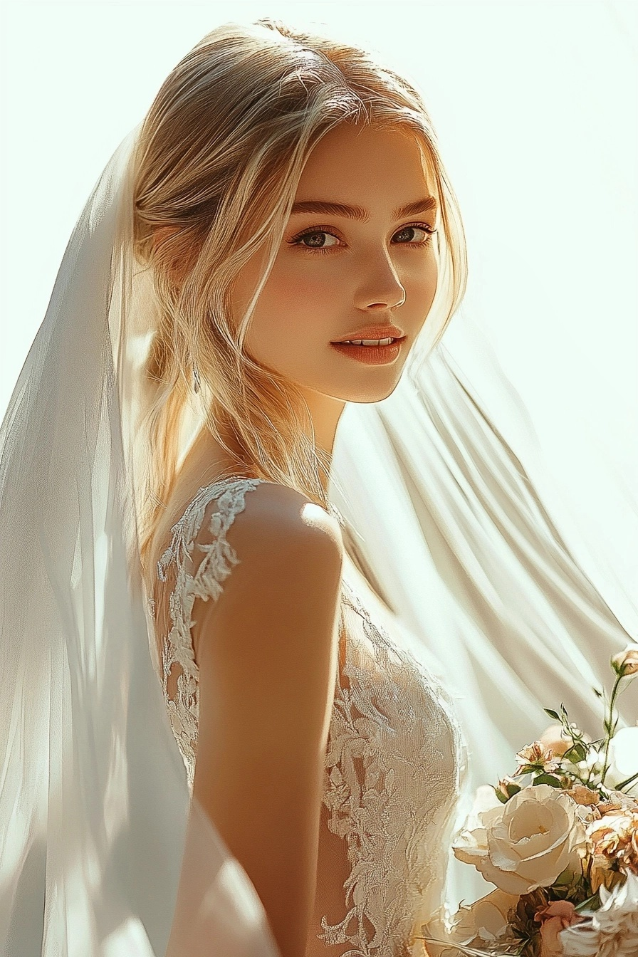 Close-up of a glowing bride with radiant skin after cosmetic treatments by Dr. Buckner, board-certified dermatologist in Los Gatos